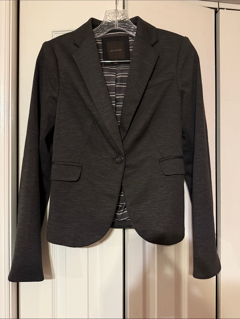 The Limited Women's Dark Gray Single-Button Blazer